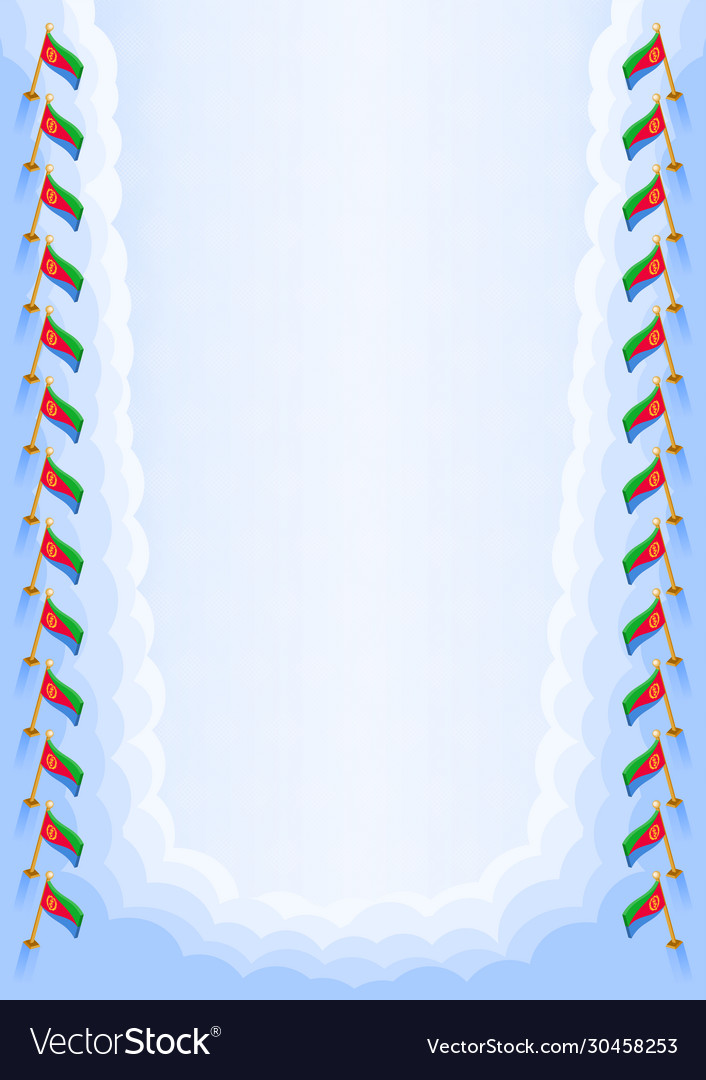 Vertikaler Rahmen und Rand mit eritrea-Flagge