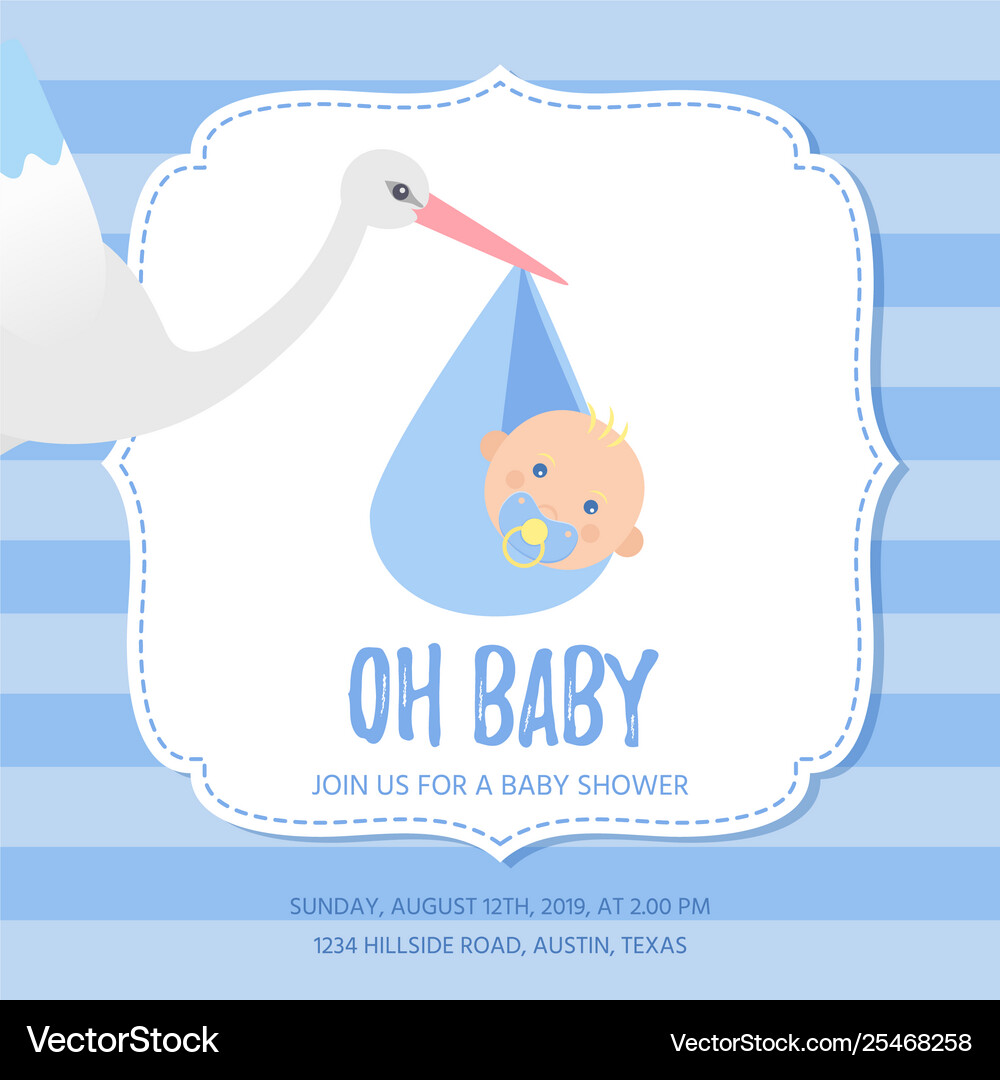 Bashower Card Design Birthday Party Background Vector Image