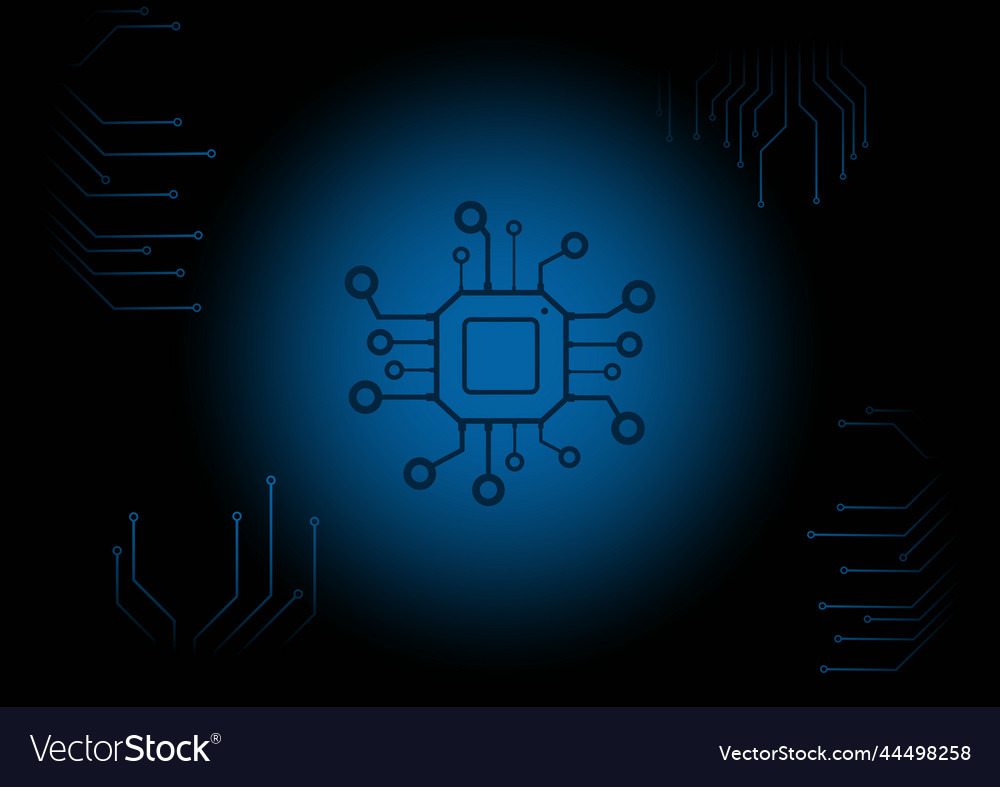 Chip with digital circuits background vector image Chip with digital circuits background