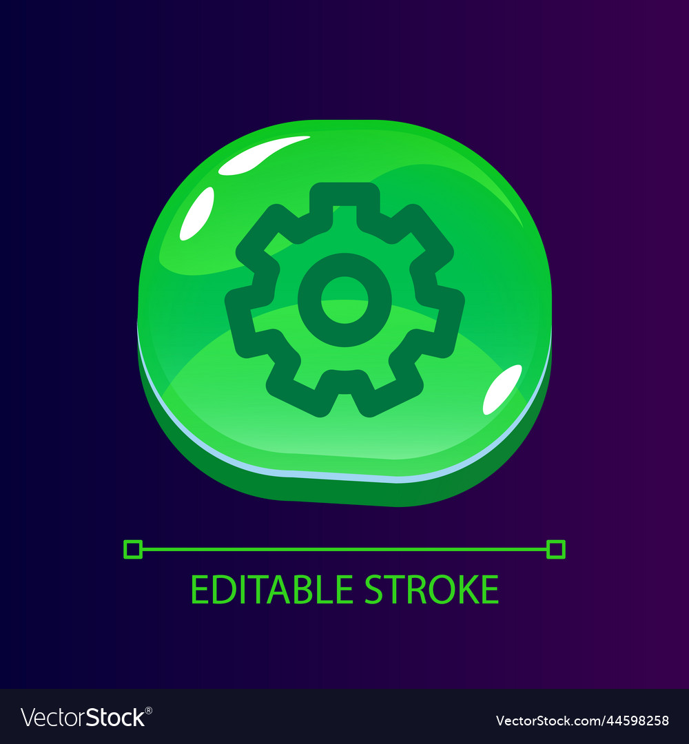 Cogwheel glossy ui button with linear icon