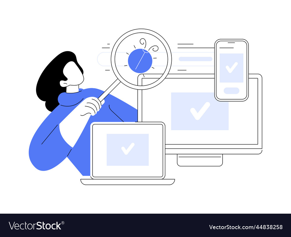 Cross-platform testing abstract concept vector image Cross-platform testing abstract concept
