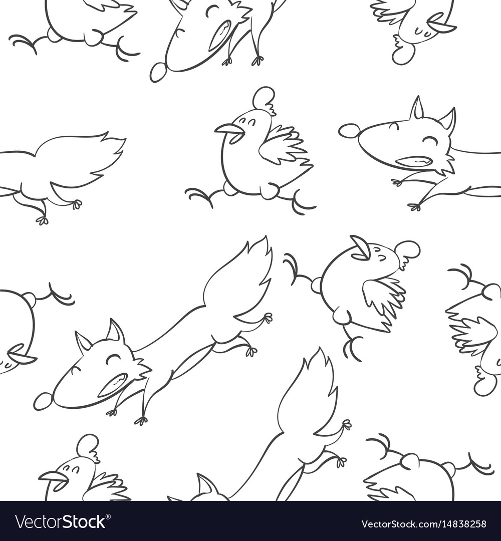 Fox and Chick Repeat Pattern