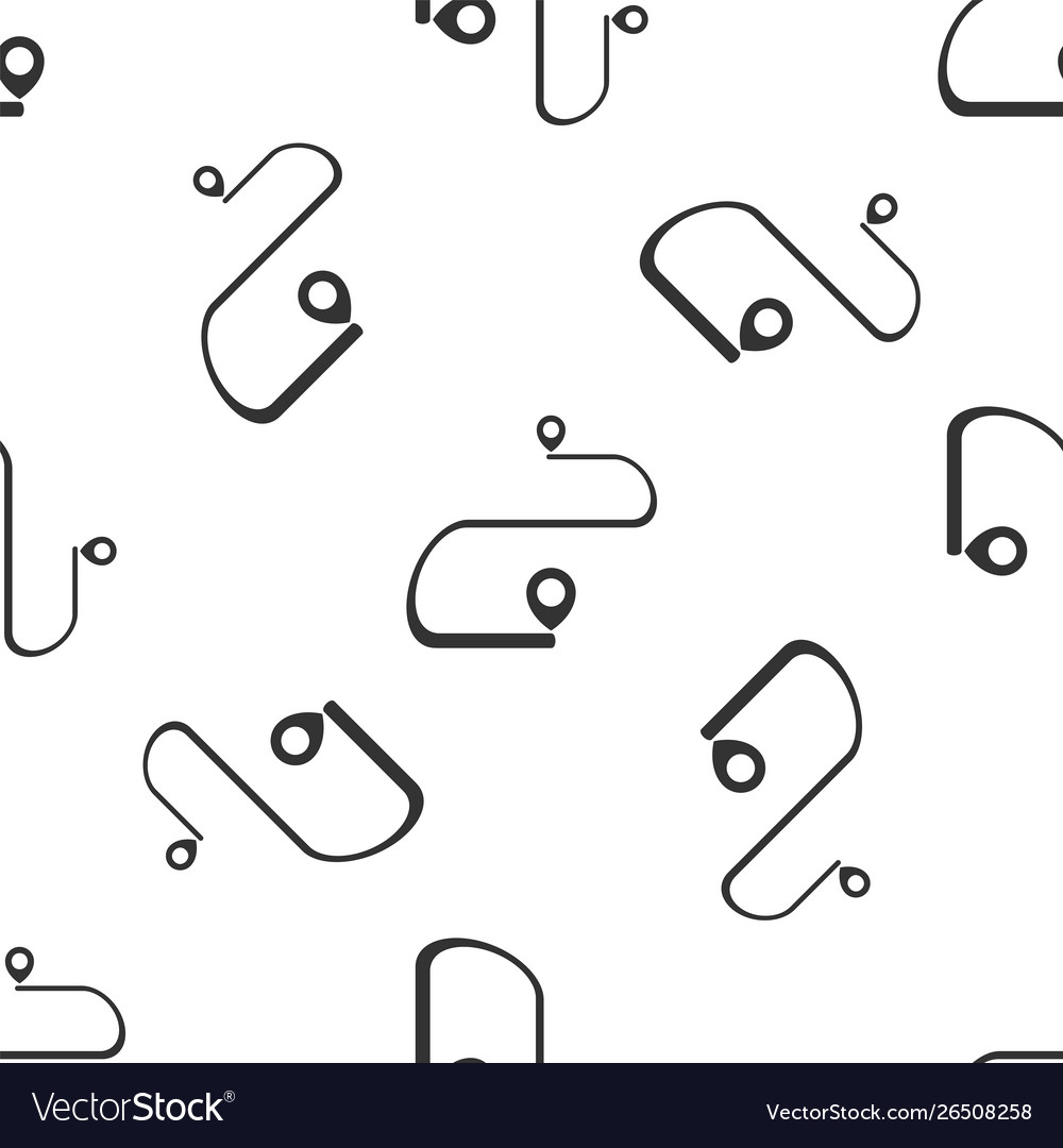 Grey route location icon isolated seamless pattern vector image Grey route location icon isolated seamless pattern