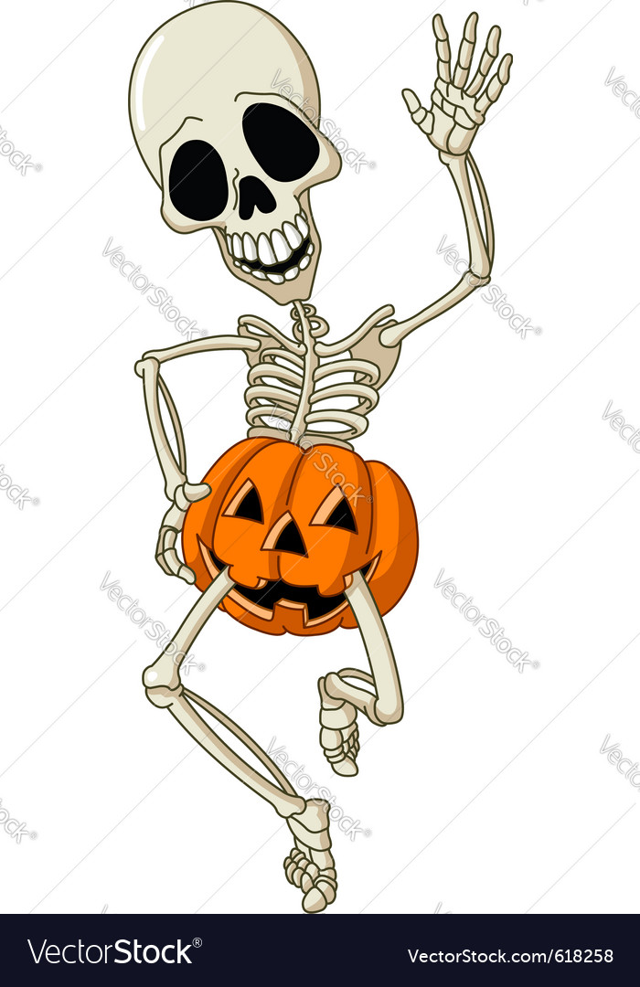 Happy skeleton Royalty Free Vector Image - VectorStock