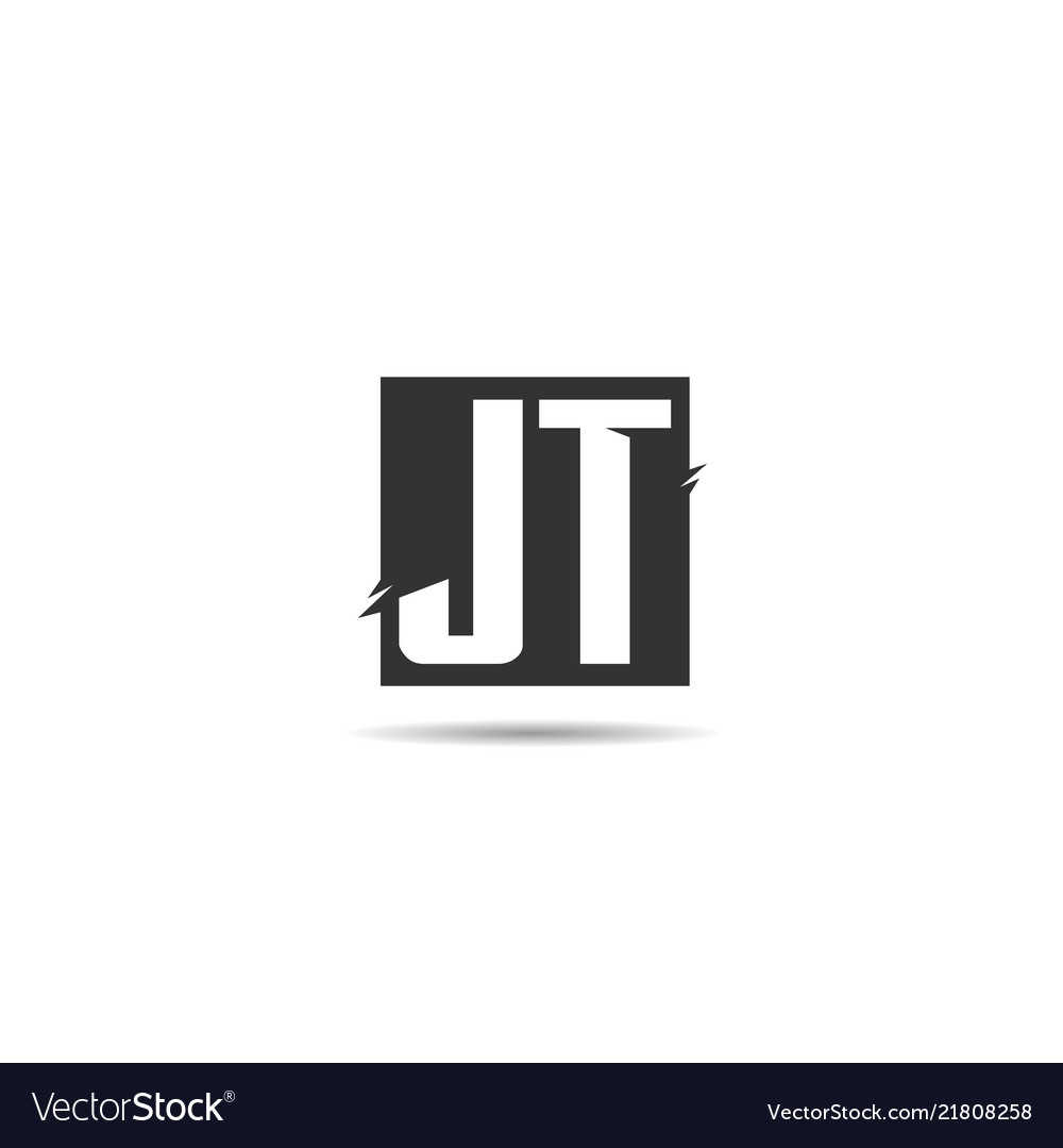 Initial letter jt logo template design Royalty Free Vector