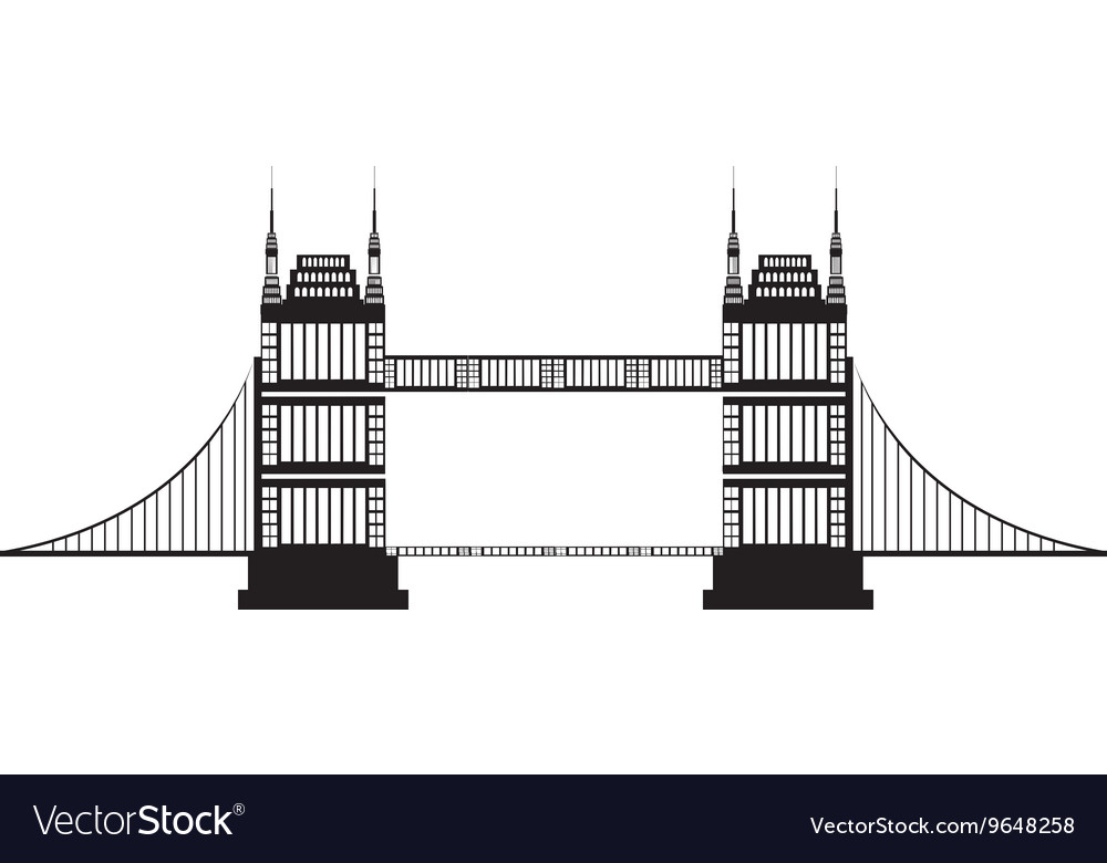 Isolated tall bridge graphic Royalty Free Vector Image