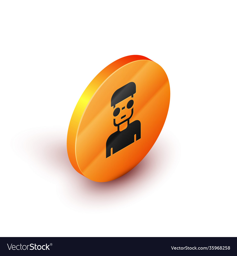 Isometric nerd geek icon isolated on white vector image Isometric nerd geek icon isolated on white