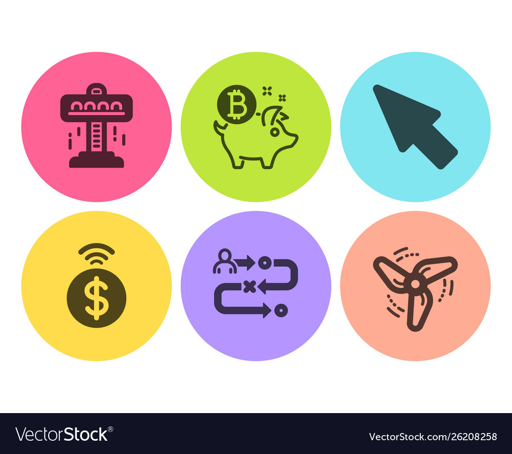 Journey path bitcoin coin and contactless payment vector image Journey path bitcoin coin and contactless payment