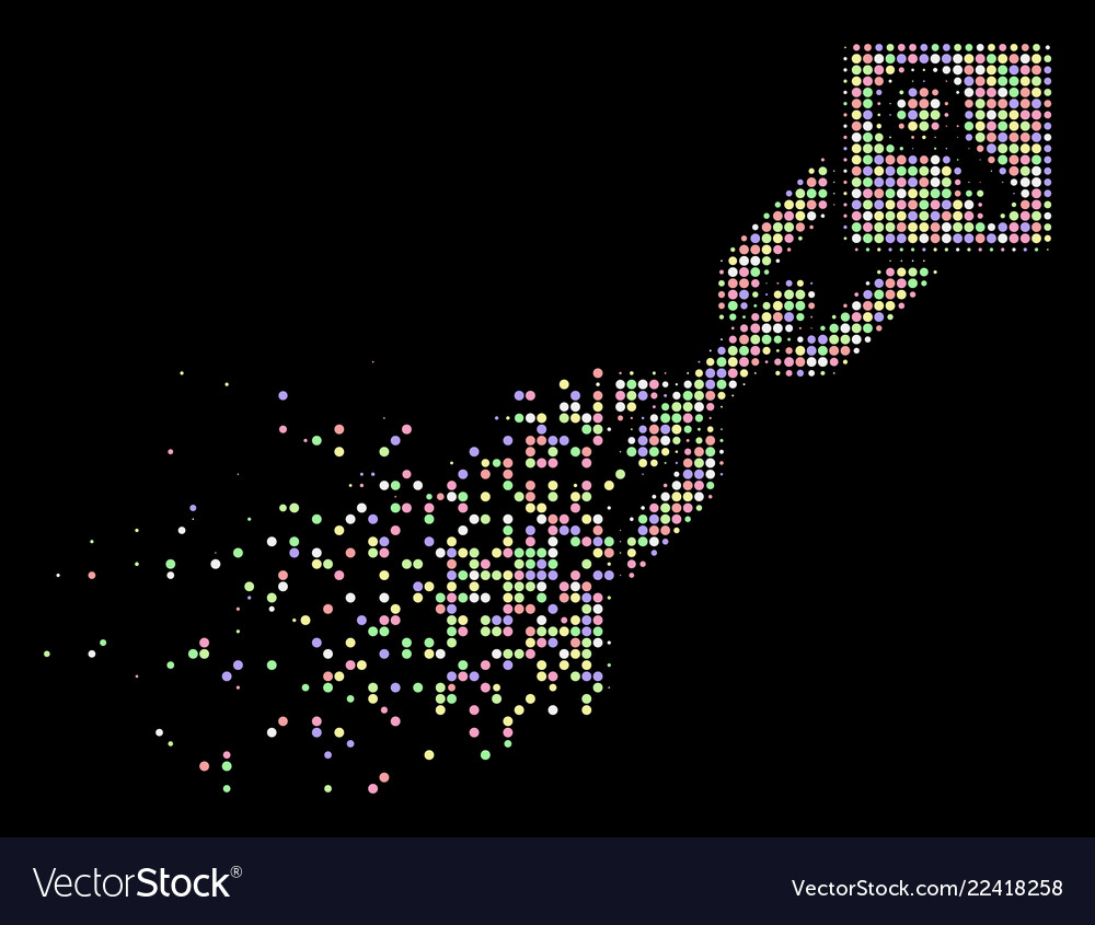Light damaged pixelated halftone key blockchain vector image Light damaged pixelated halftone key blockchain