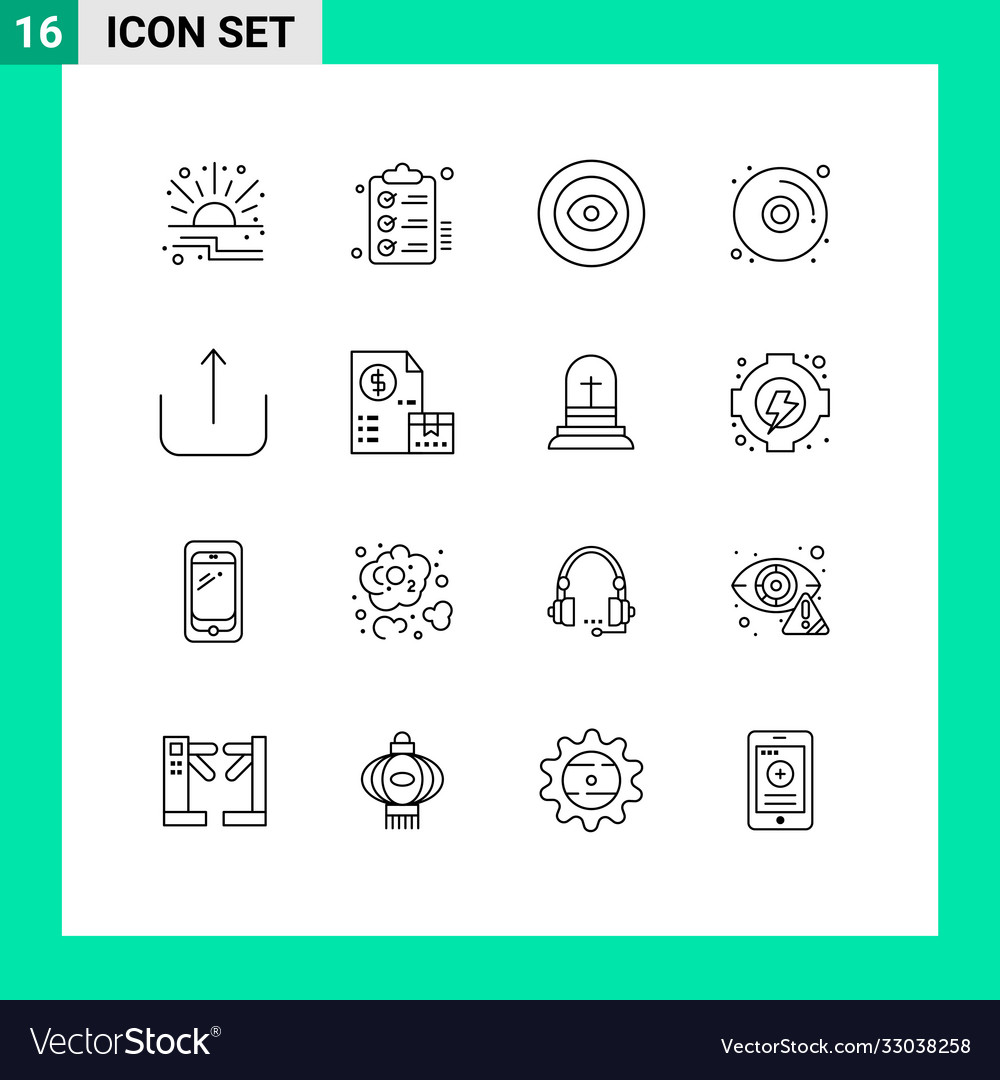 Set 16 outlines on grid for ui dvd todo disk