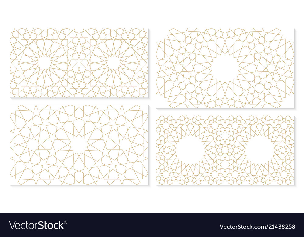 Set 4 complex seamless pattern in authentic Vector Image