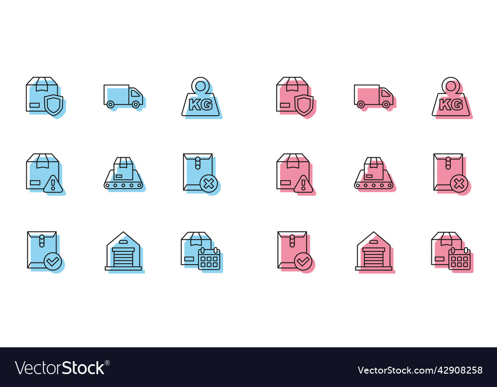 Set line envelope and check mark warehouse