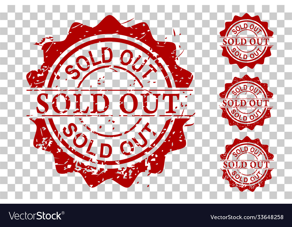 Simple 4 style scratch red circle rubber stamp Vector Image