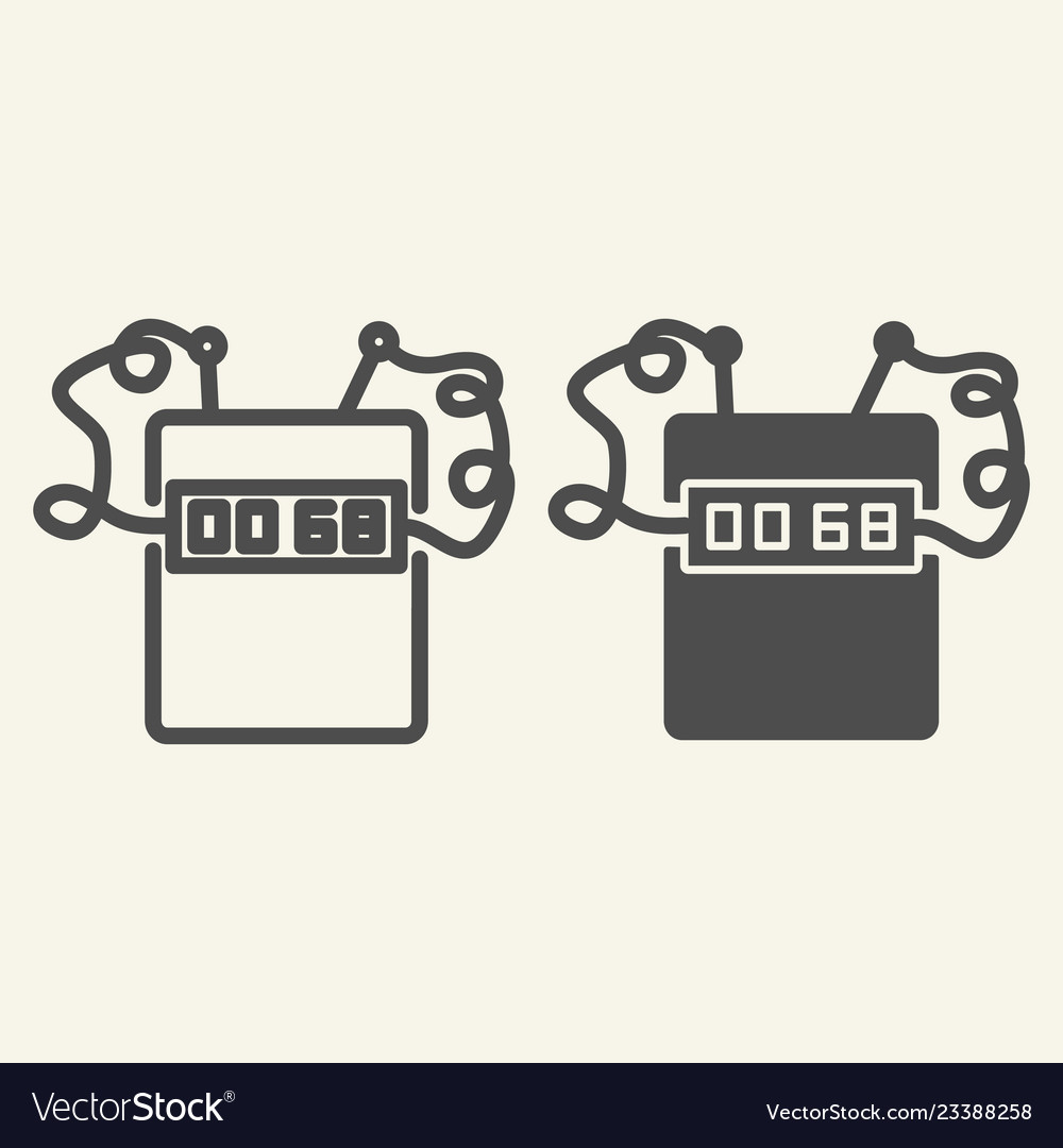 Timer bomb line and glyph icon clock