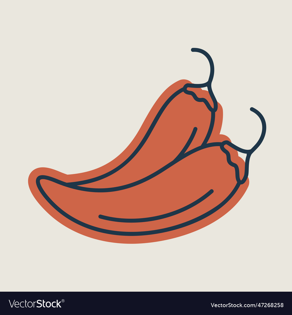 Two chili peppers isolated design icon