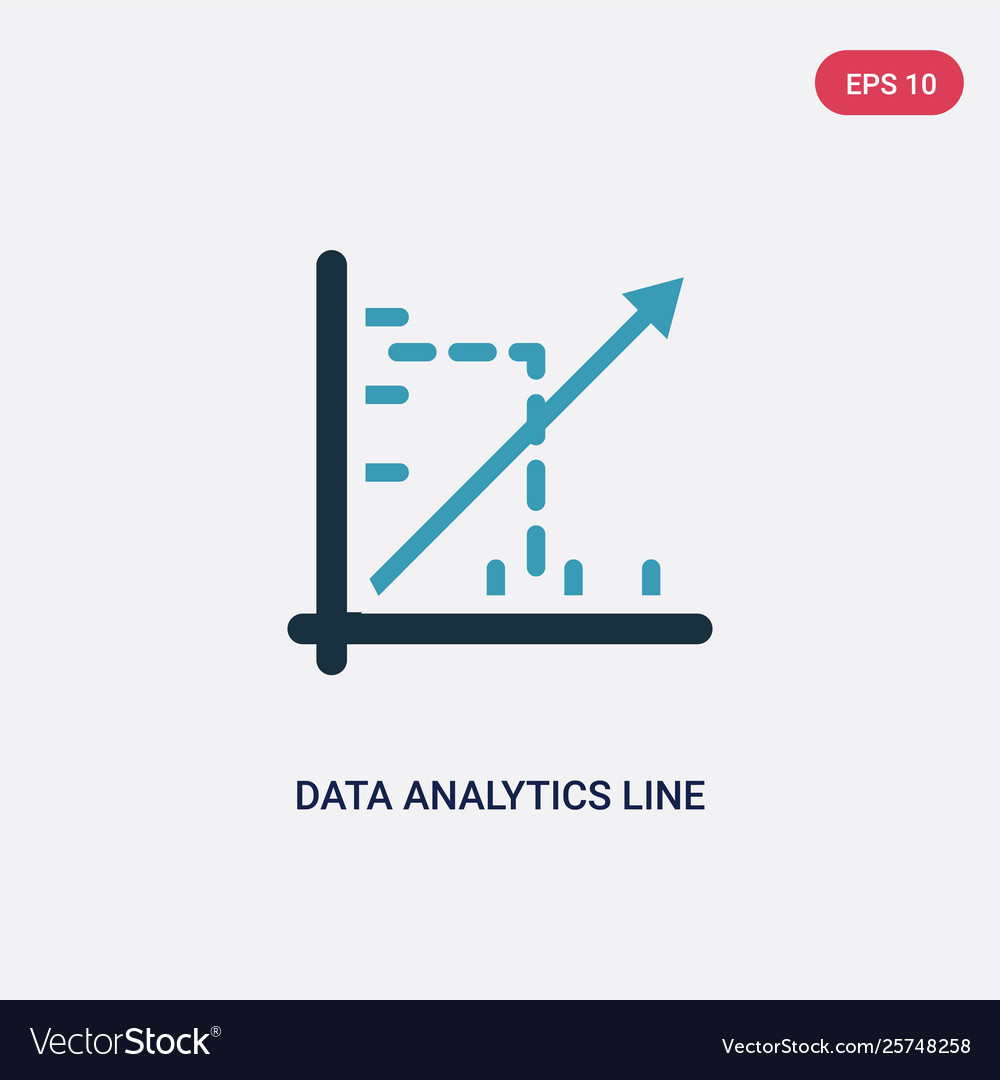 Two color data analytics line graphic icon from vector image Two color data analytics line graphic icon from