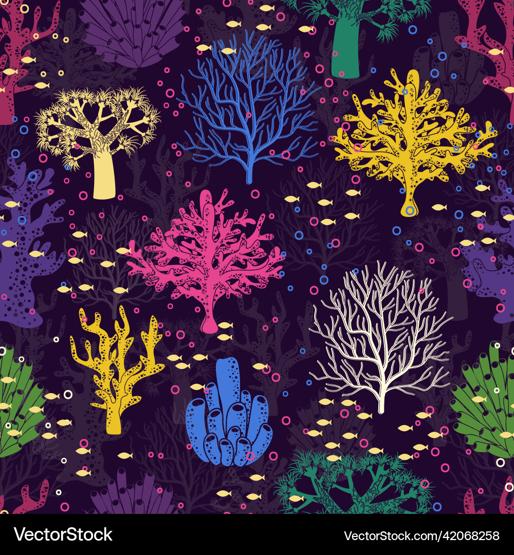 Underwater seamless pattern Royalty Free Vector Image