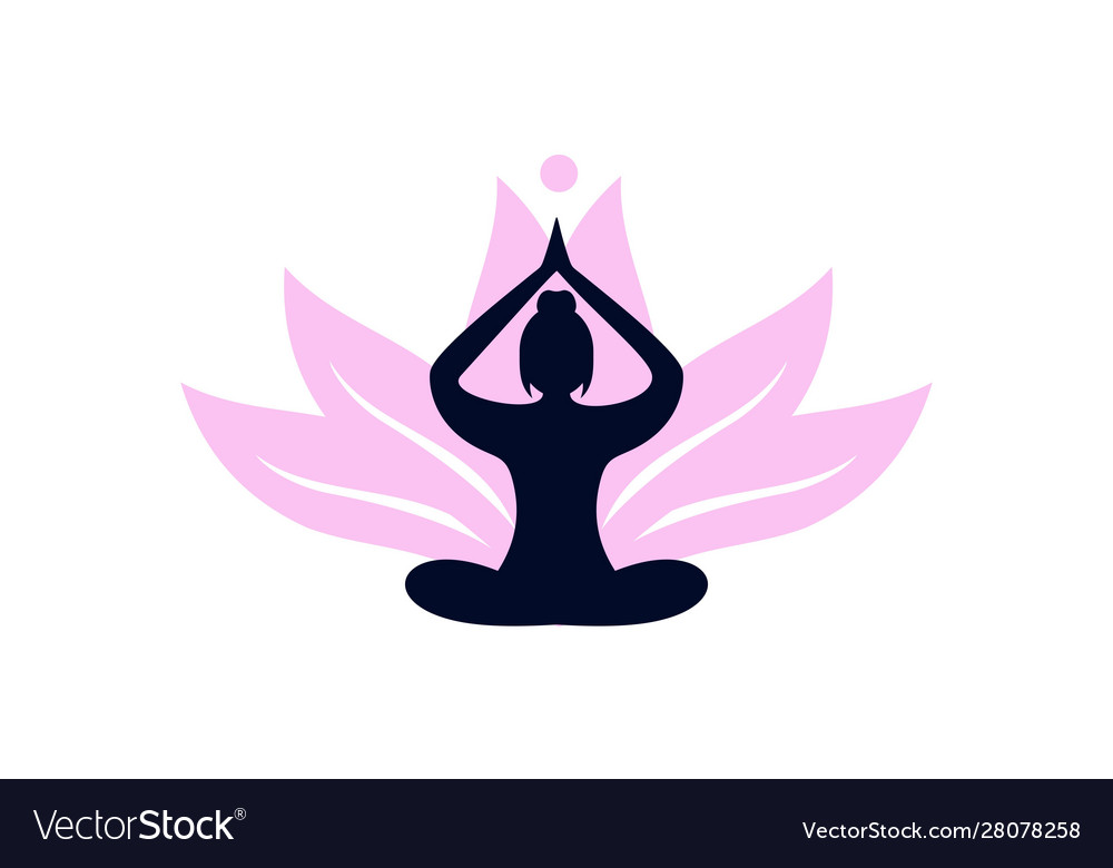 Yoga logo design stock human meditation in lotus Vector Image