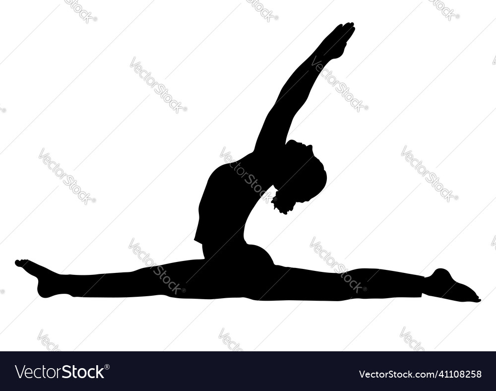 Yoga pose woman to do the splits silhouette