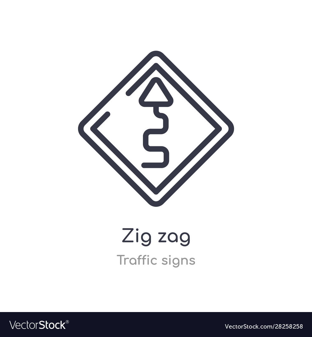 Zig zag outline icon isolated line from traffic