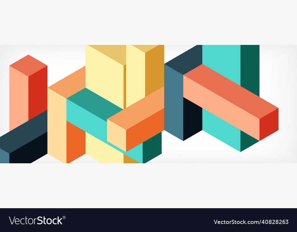 Abstract background 3d cubes cubic elements vector image Abstract background 3d cubes cubic elements