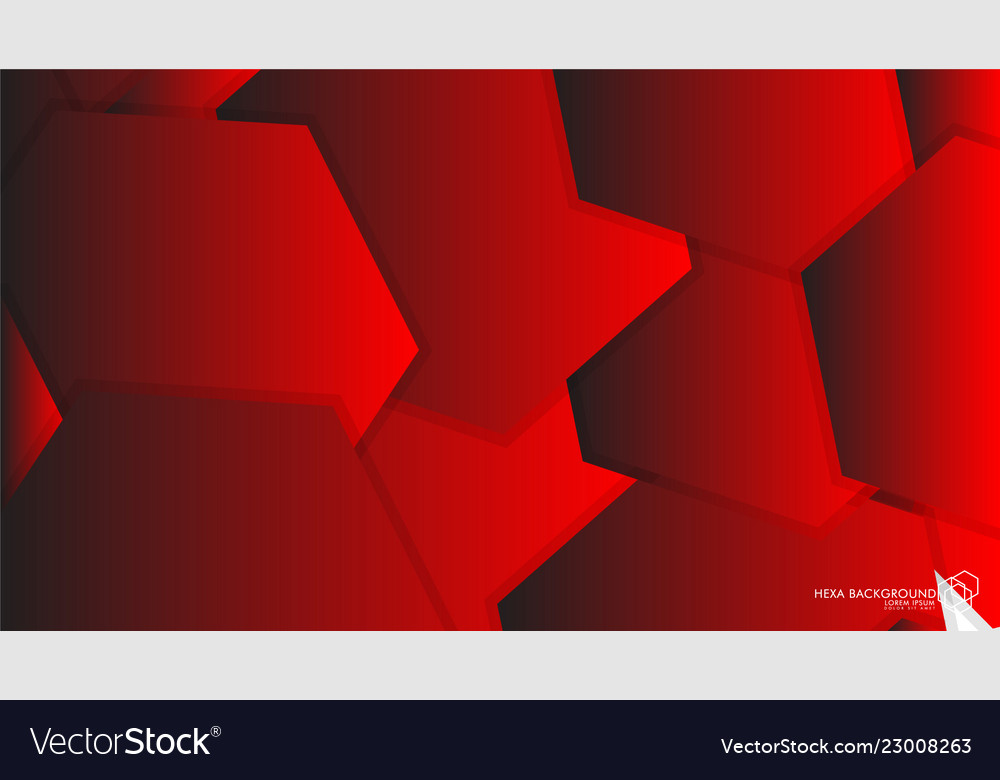 Abstract background hexagon red light and shadow vector image Abstract background hexagon red light and shadow