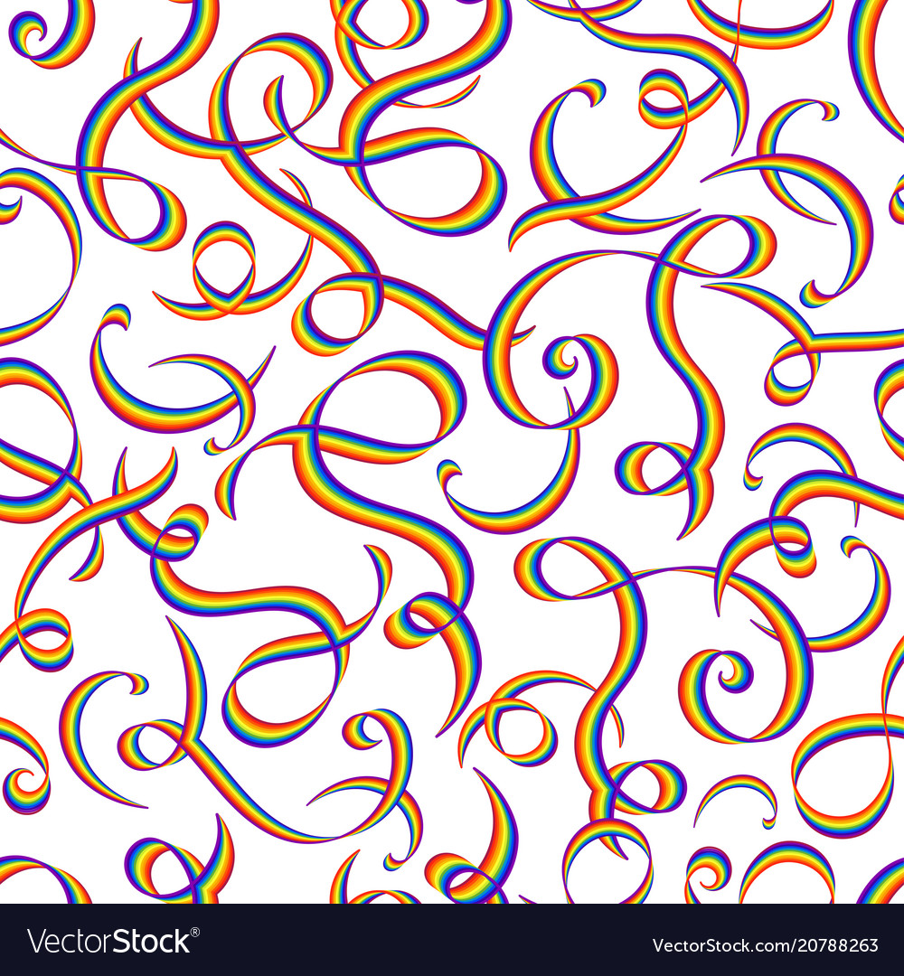 Abstract lines rainbow swirls design elements vector image Abstract lines rainbow swirls design elements