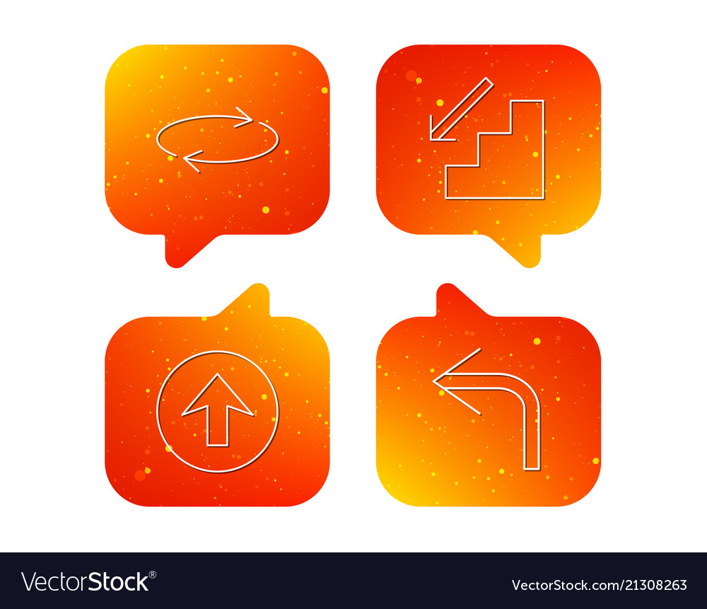 Arrows icons upload repeat linear signs vector image Arrows icons upload repeat linear signs