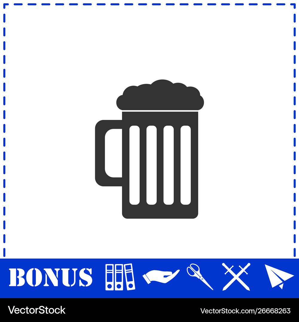 Beer icon flat Royalty Free Vector Image - VectorStock