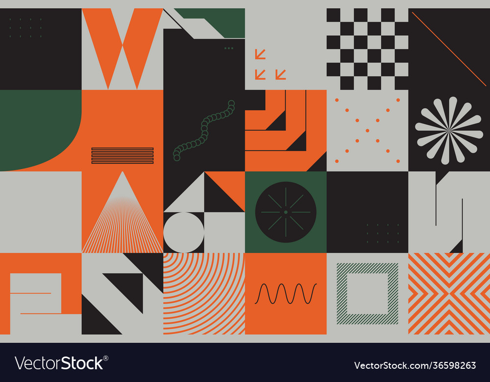 Brutalism design abstract pattern vector image Brutalism design abstract pattern