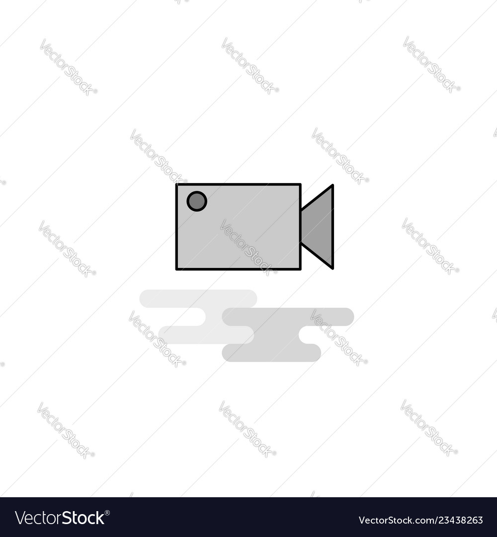 Camcoder web icon flat line filled gray Vector Image Camcoder web icon flat line filled gray