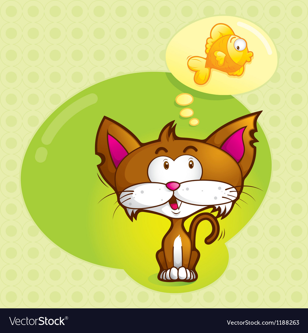 Cat and fish Royalty Free Vector Image VectorStock