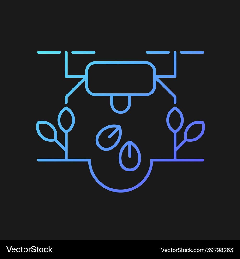 Drones for planting gradient icon dark theme Vector Image