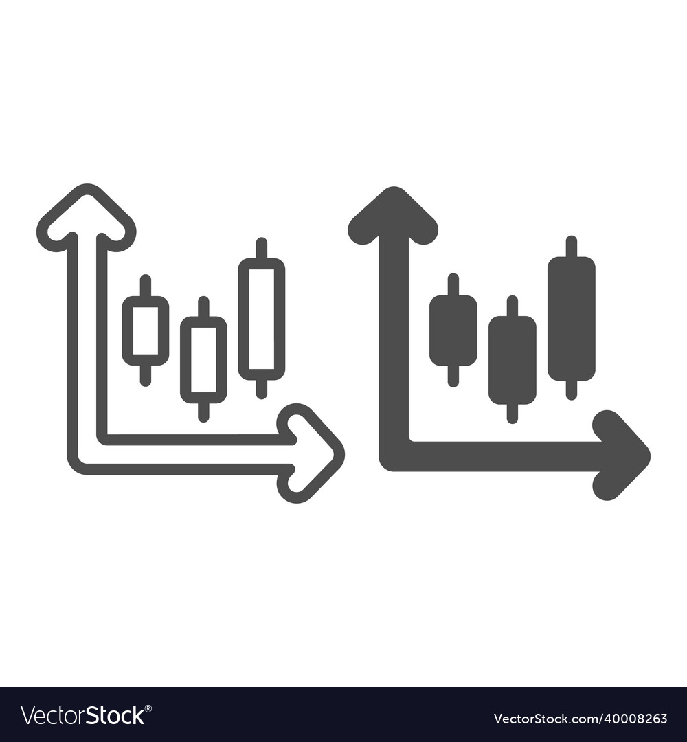 Dynamic bar chart line and solid icon diagram