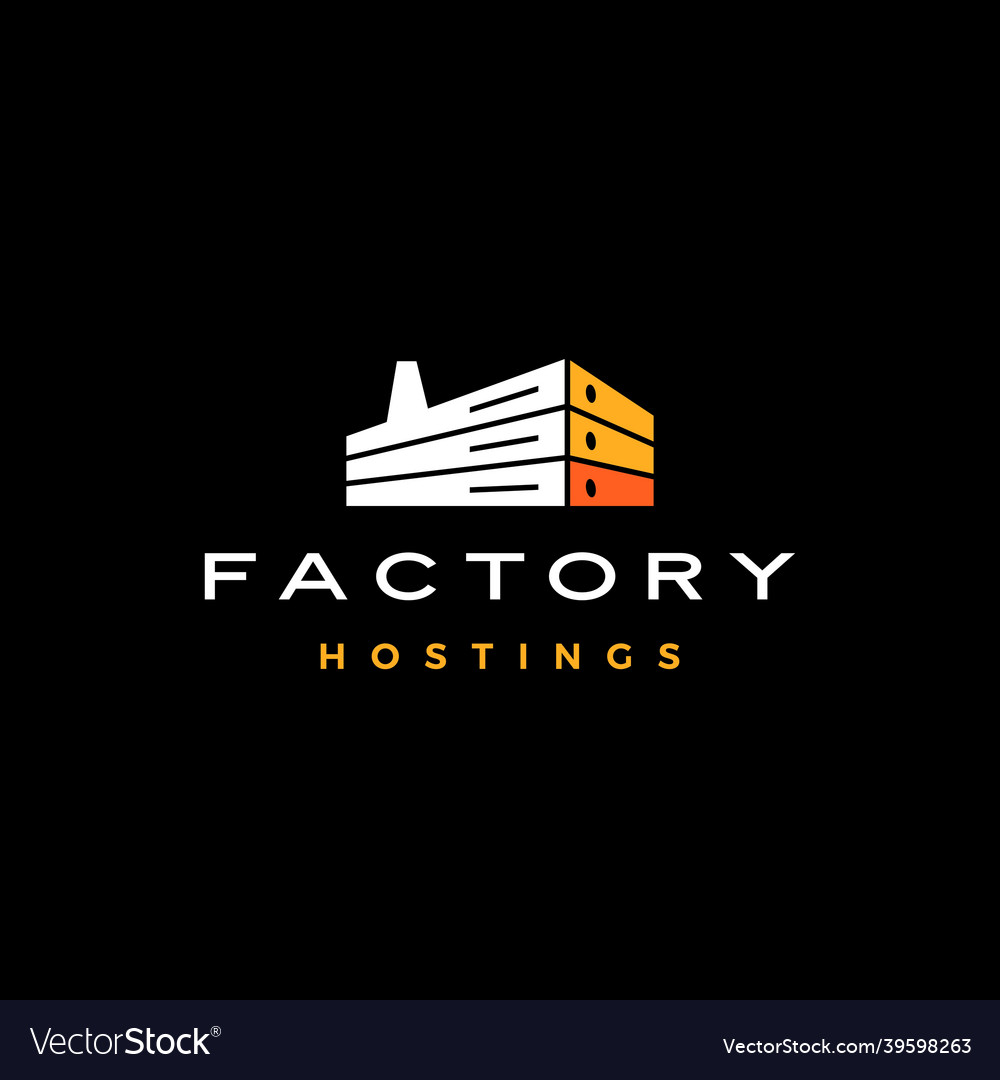Factory hosting server cloud data storage logo