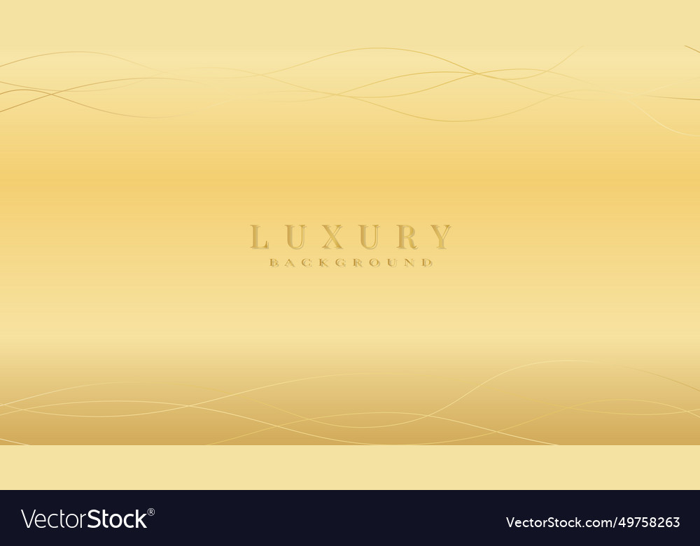 Golden curve gradient background vector image Golden curve gradient background
