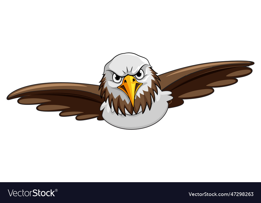 Hawk flying cartoon character