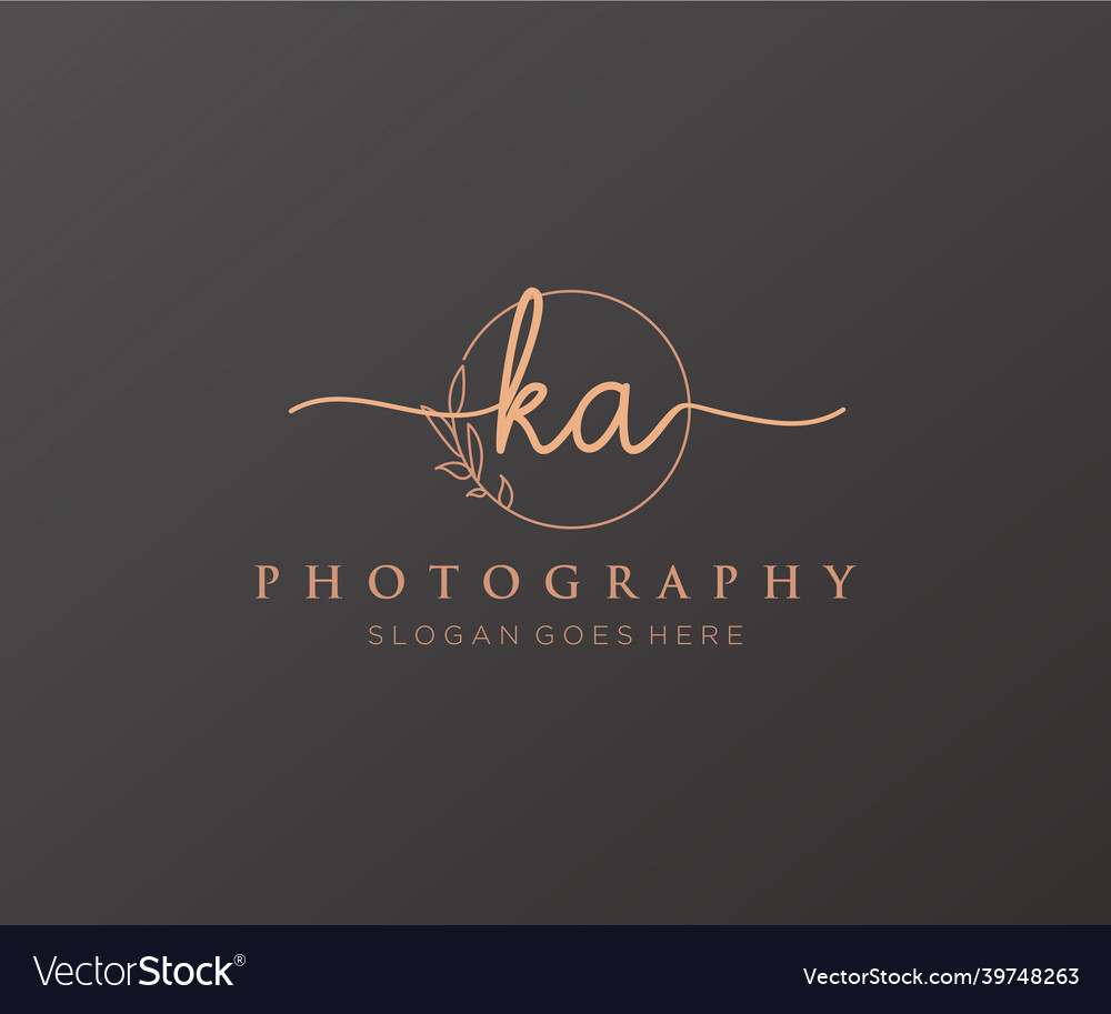 Initial ka feminine logo usable for nature salon Vector Image