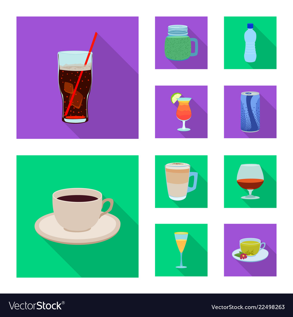 Isolated object of drink and bar icon collection Vector Image Isolated object of drink and bar icon collection