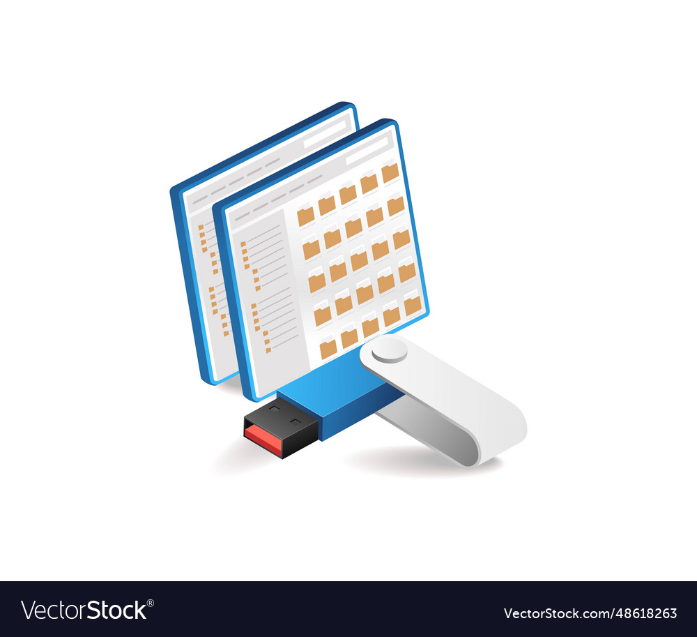 Portable computer data storage vector image Portable computer data storage