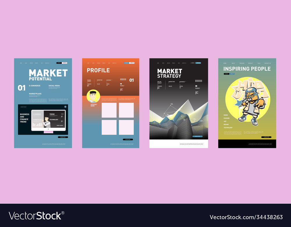 Presentation and website interface layout design