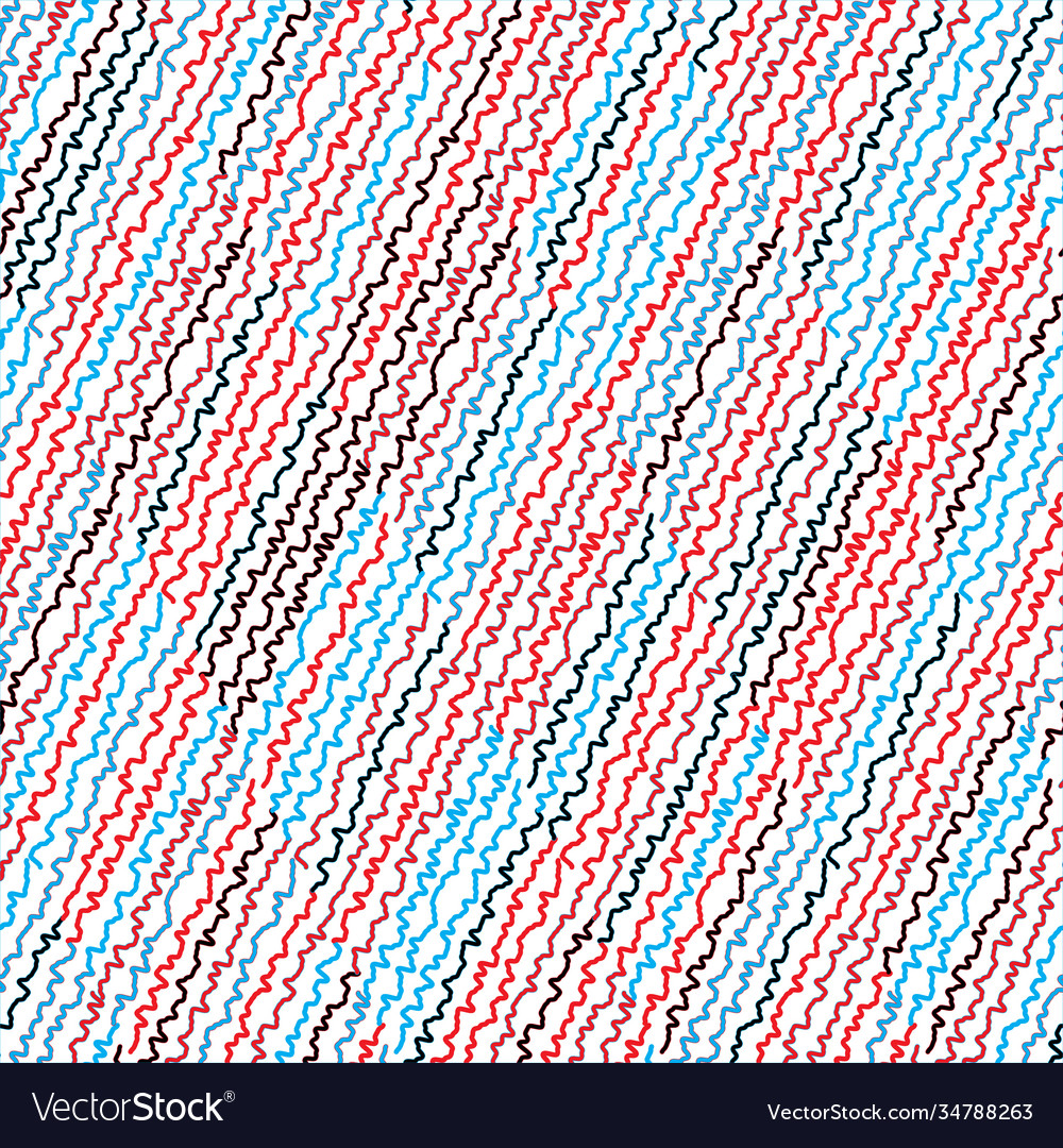 Seamless pattern with colored wavy segments