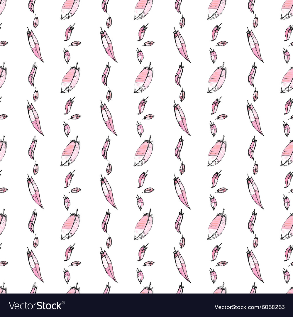 Seamless pattern with feathers