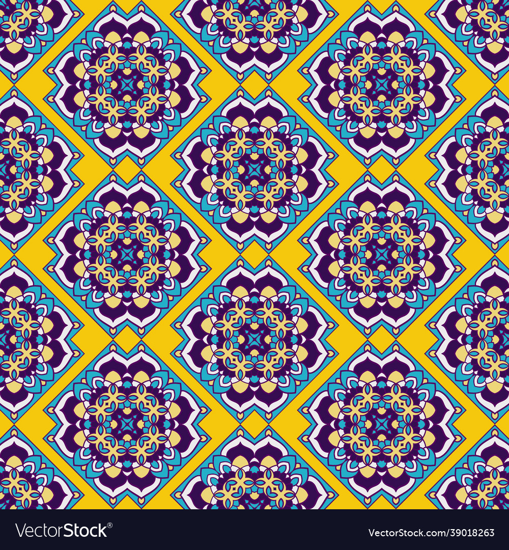 Seamless pattern with mosaic tiles