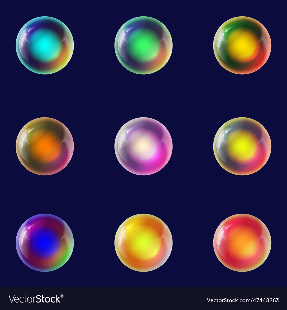 Set 3d object round sphere ball with gradient