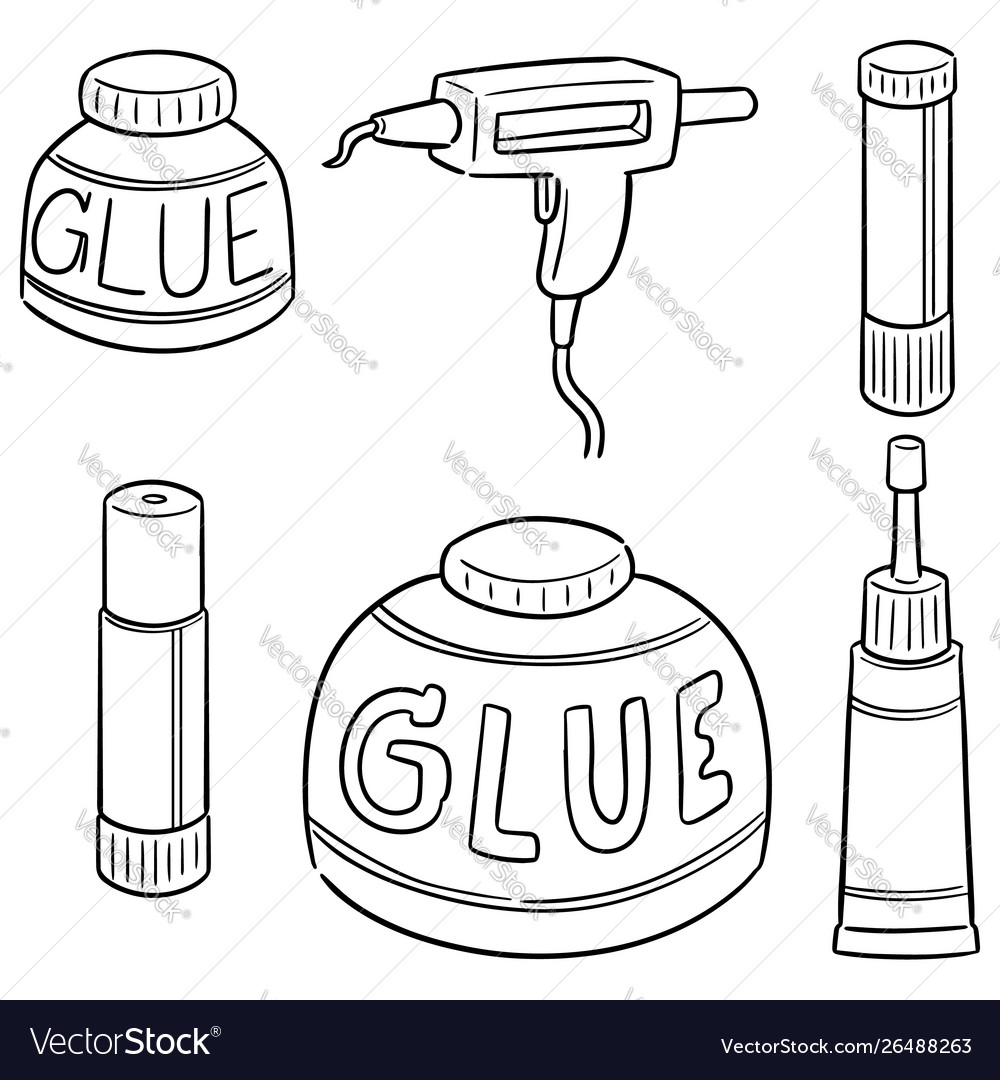 Set glue Royalty Free Vector Image - VectorStock