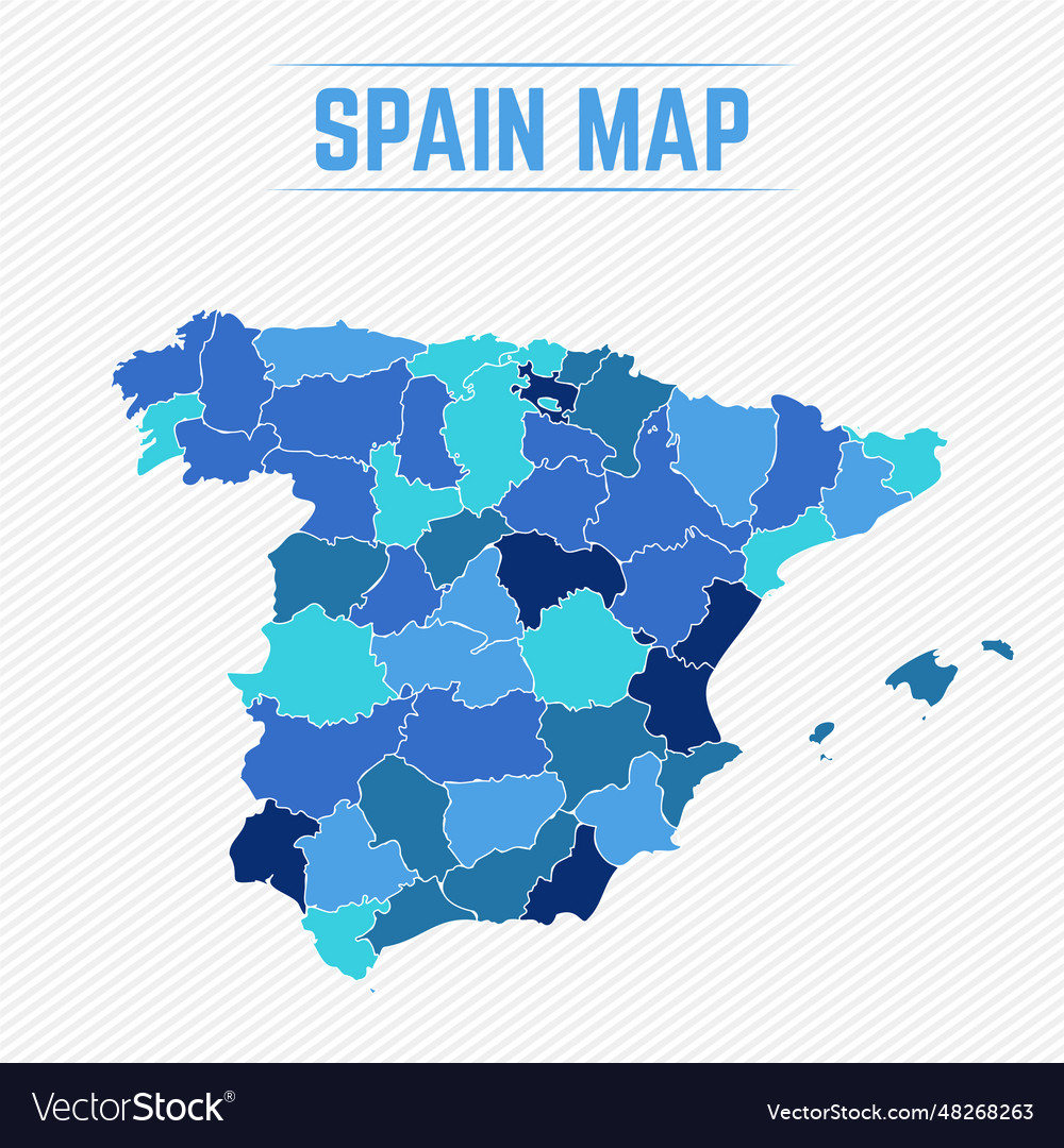 Spain detailed map with states