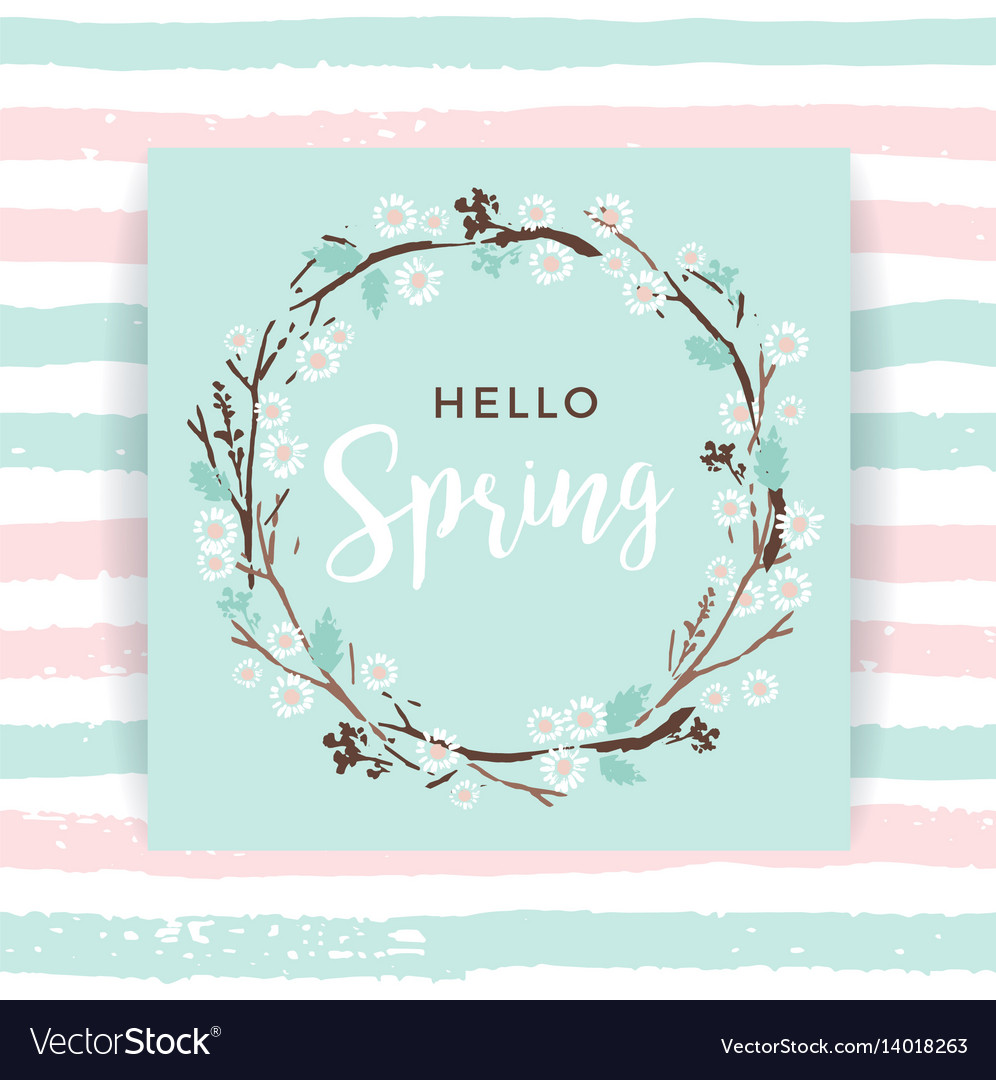 Spring frame of branches and leaves