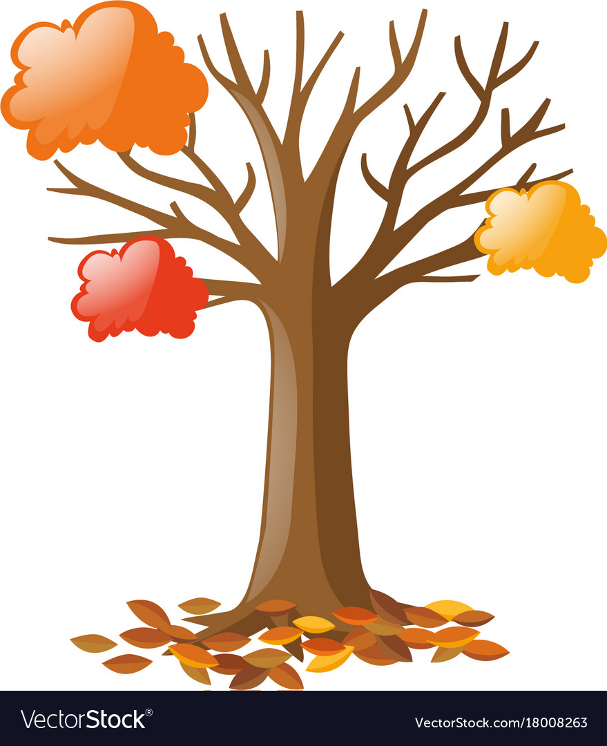 Tree with falling leaves Royalty Free Vector Image