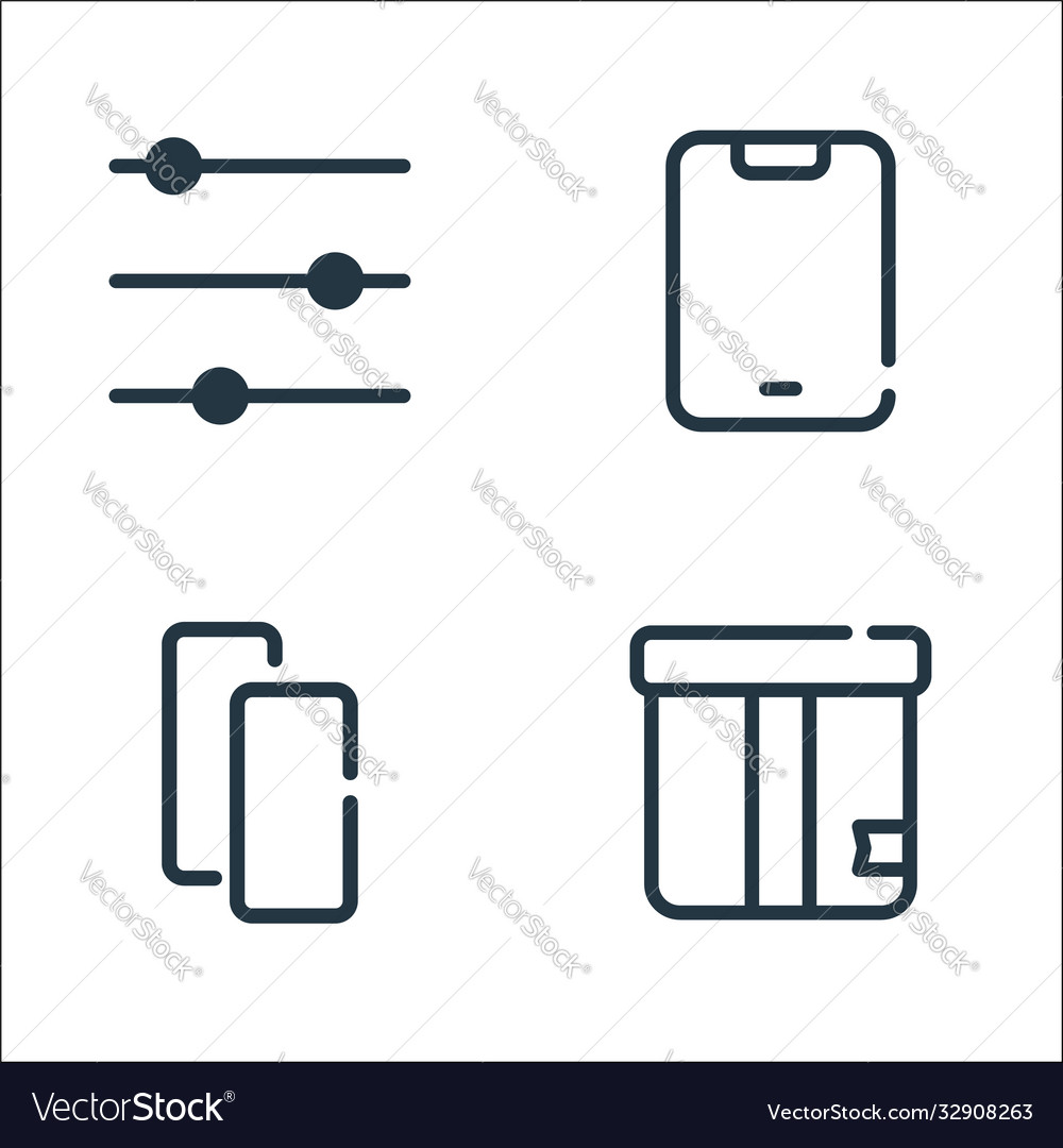 Ui master line icons linear set quality vector image Ui master line icons linear set quality